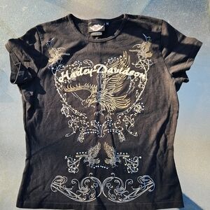 Harley-Davidson Black Graphic Womens T-Shirt